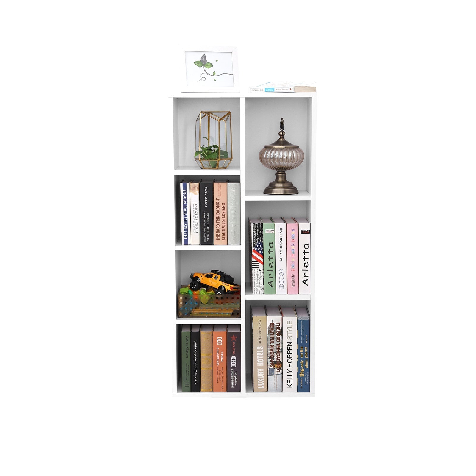 Bookcase - Standing cupboard - Storage cupboard with 7 open compartments - White