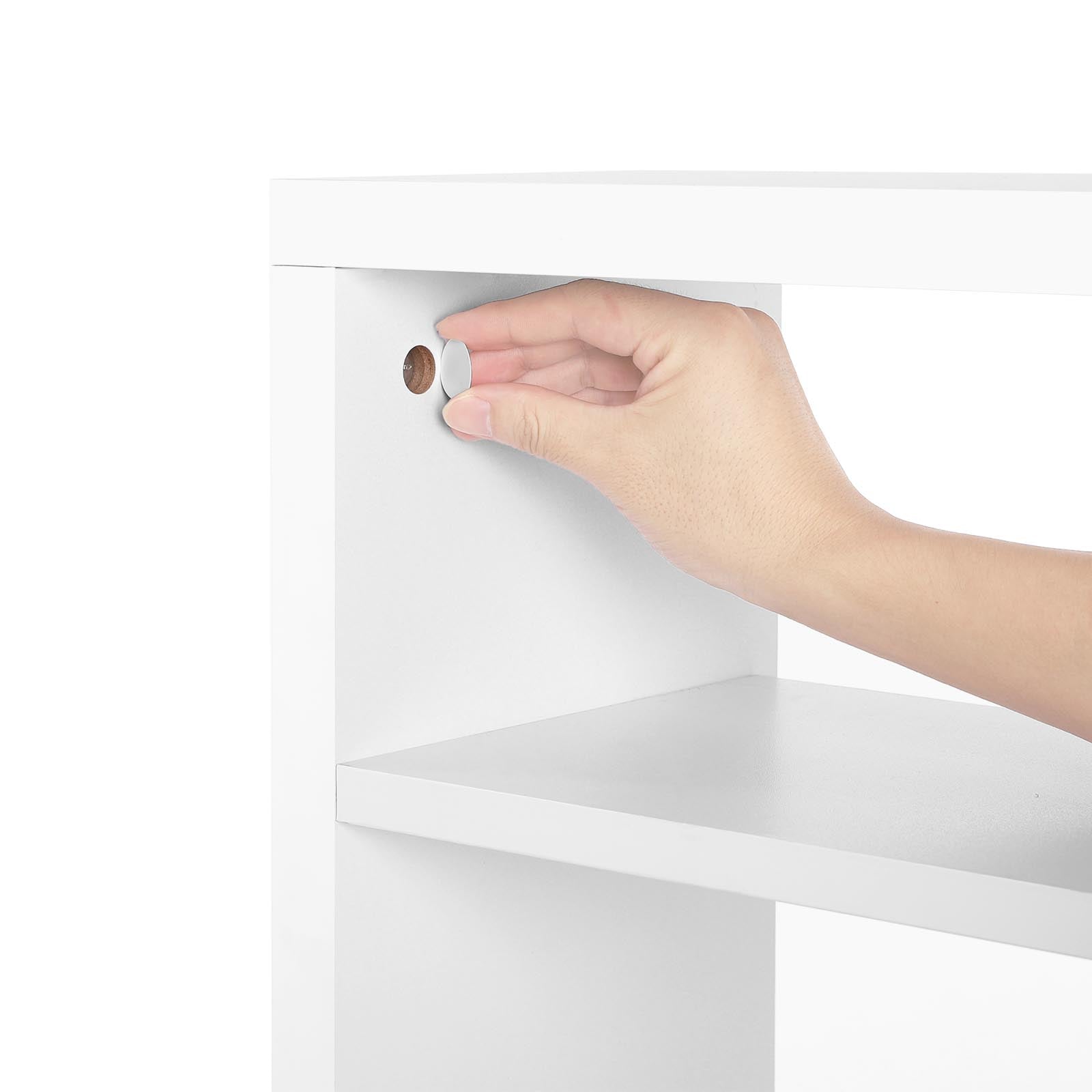 Bookcase - Standing cupboard - Storage cupboard with 7 open compartments - White