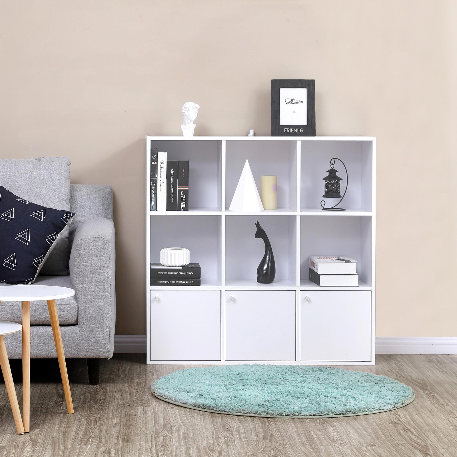 Bookcase - Detached - Cubus Cabinet - 9 compartments - White