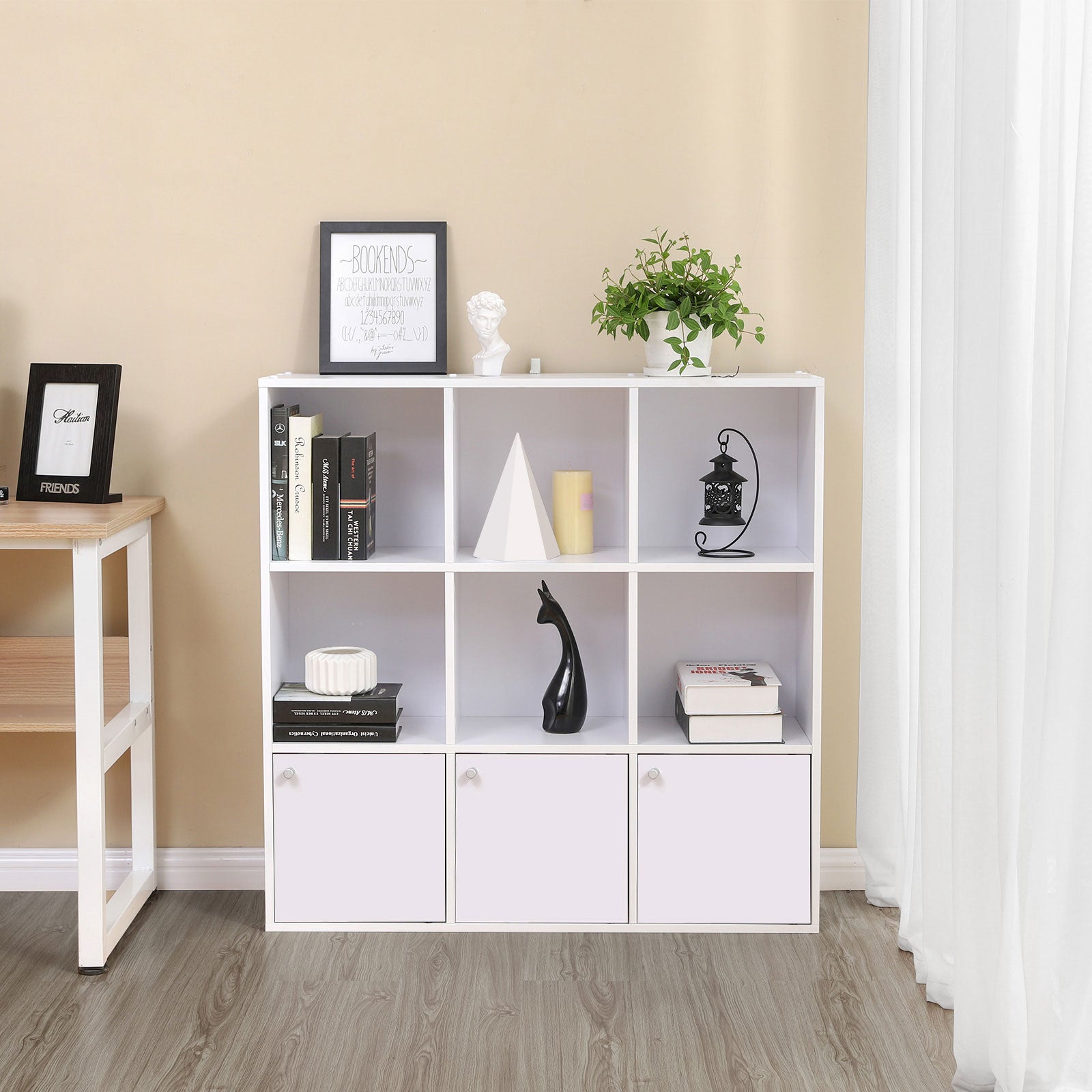 Bookcase - Detached - Cubus Cabinet - 9 compartments - White