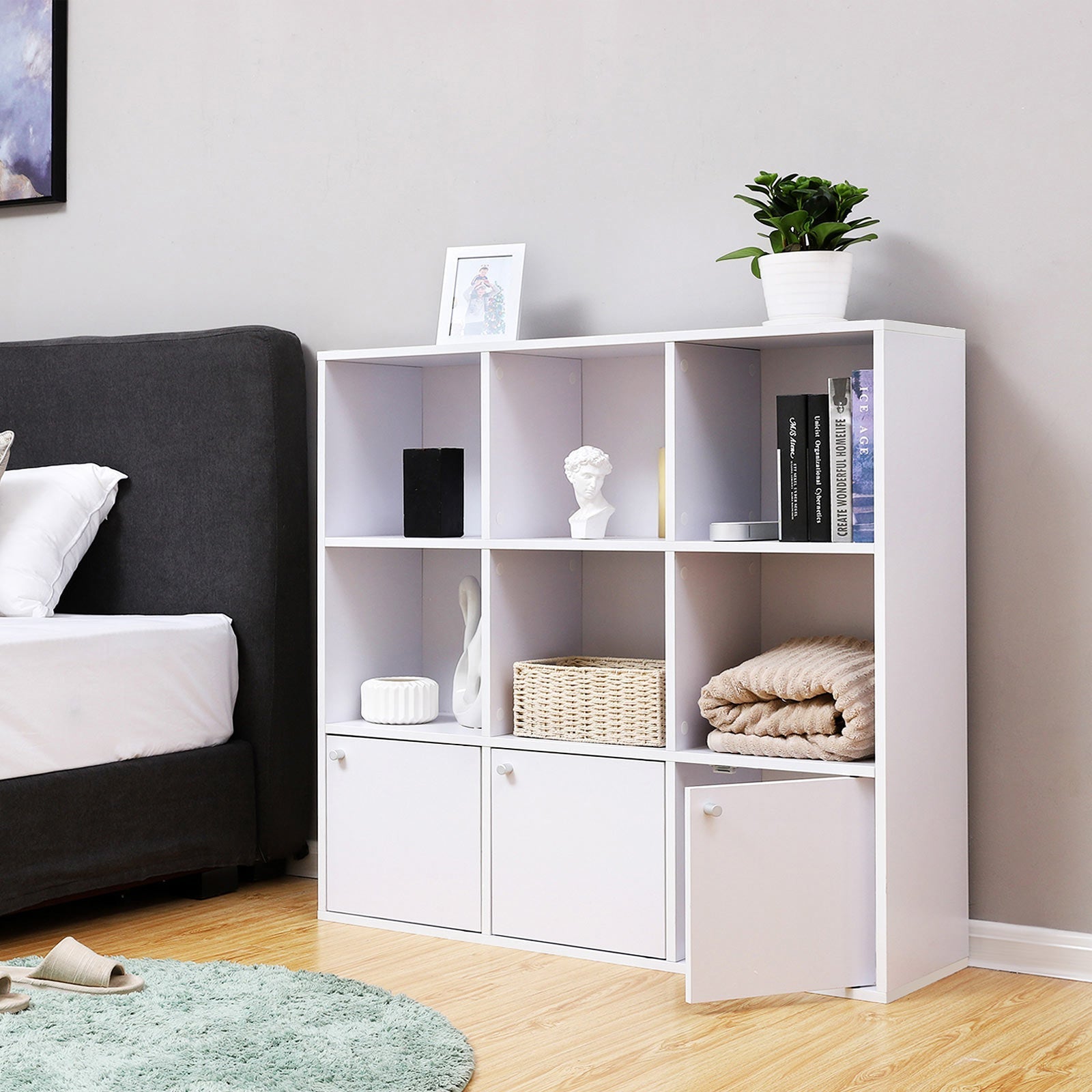 Bookcase - Detached - Cubus Cabinet - 9 compartments - White