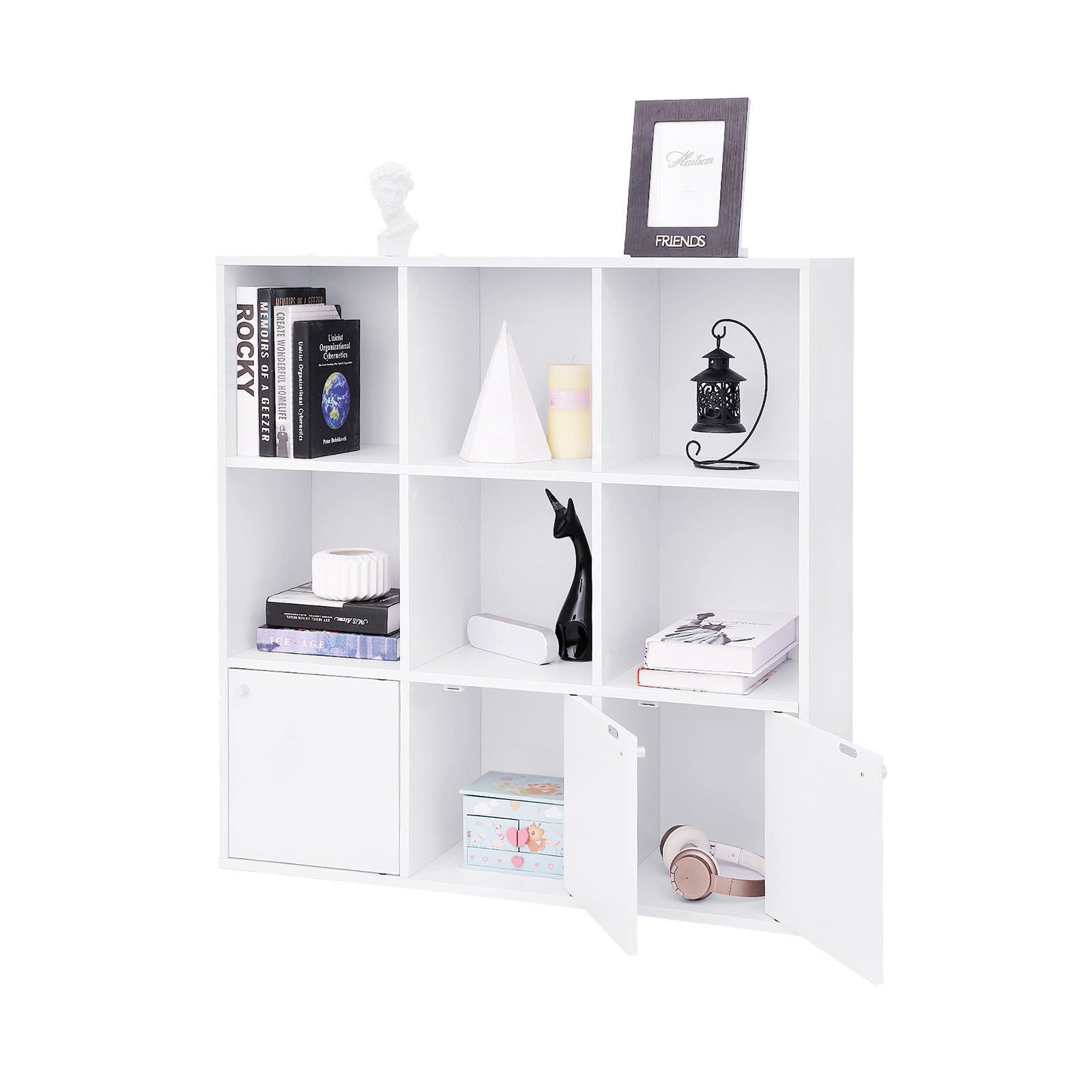 Bookcase - Detached - Cubus Cabinet - 9 compartments - White