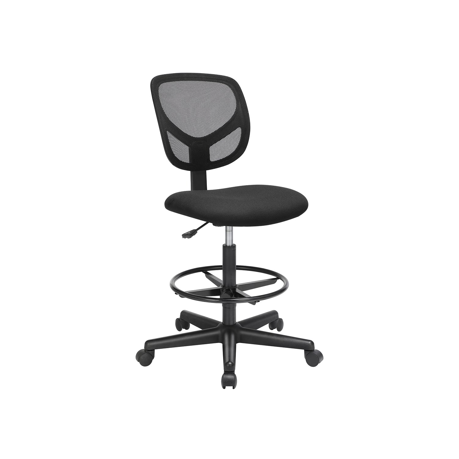 Office chair - With adjustable foot ring - Breathable Network - Black
