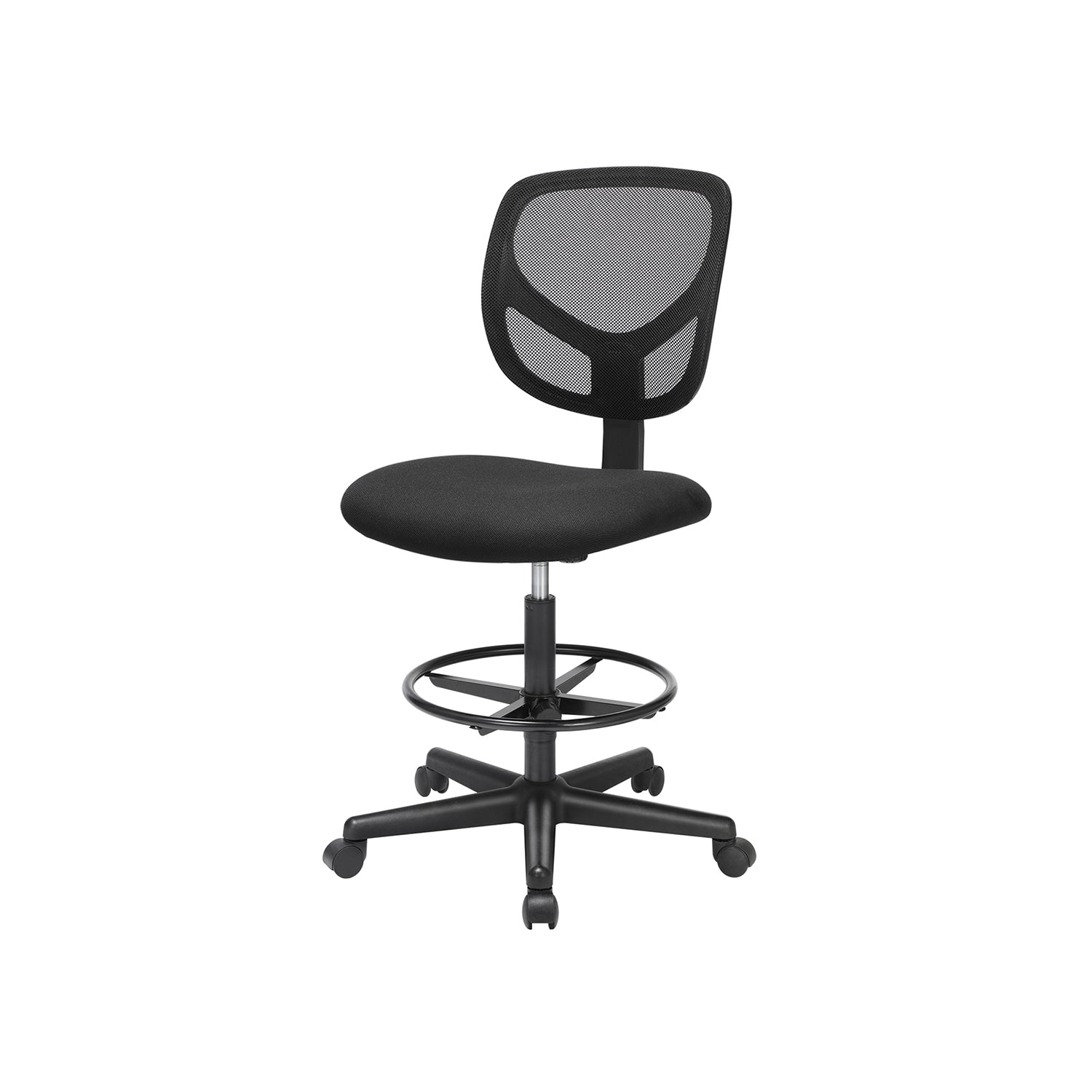 Office chair - With adjustable foot ring - Breathable Network - Black